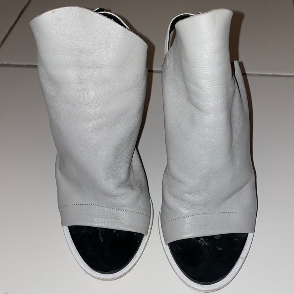 Light Grey Leather Booties